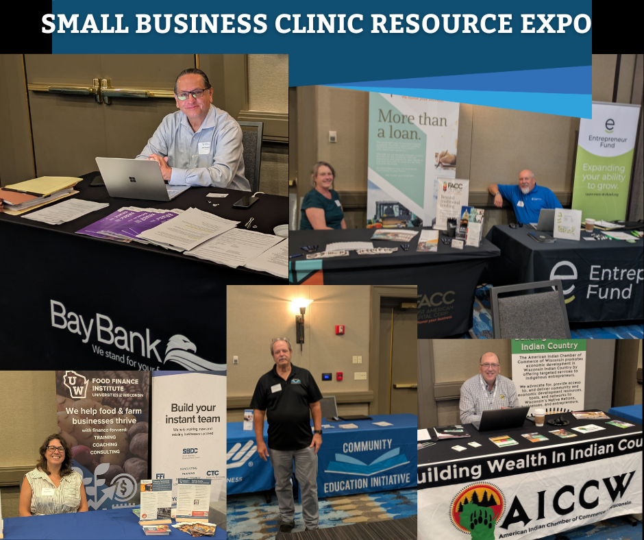collage of expo tables